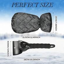 Car Windshield Ice Scraper Mitt Waterproof Snow Shovel Brush With Warm Gloves Scratch-Free Snow Removal Tools For Car Cleaning