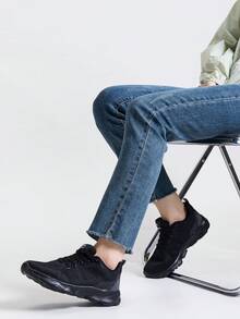 Alan Vincent[Free Returns And Exchanges][Local Delivery][Quick Arrival]Ladies' New Casual Sports Shoes  Women's Shoes Breathable Fashionable Women's Shoes Black Sneakers Light And Cute Suitable For Running And Fitness Box Packaging - 黑色 - 查看 9