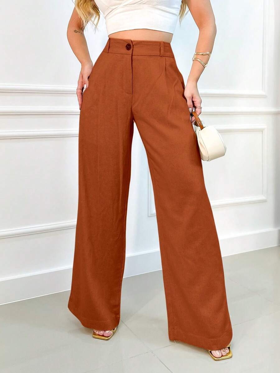EMILI LONG WHITE LINEN PANTS CHRISTMAS NEW YEAR - Terracota - Ver 1