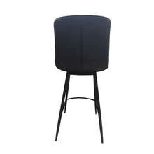 Silla alta para barra acolchonada con respaldo en negro, asiento moderno y cómodo, ideal para barra de cocina o comedor, diseño elegante y funcional, fácil de limpiar - Negro - Ver 3