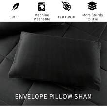 Lightweight Reversible King Size Comforter Set, Down Alternative Comforter With 2 Pillow Shams, All - Season King Size Bedding Set, Deep Purple/Lilac - màu đen - Xem 4