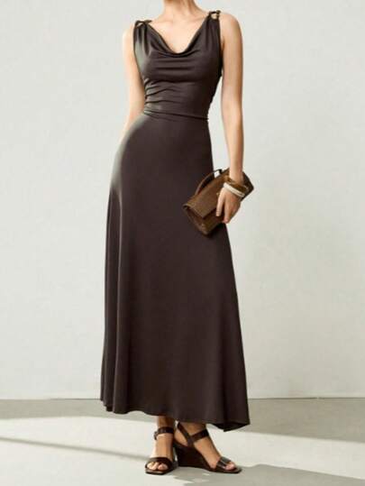 Collare elegante da donna in stile retrò con colletto a colour solido per la primavera