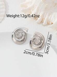 1 Paar modische metallische spiralförmige Muschel Ohrstecker für Frauen