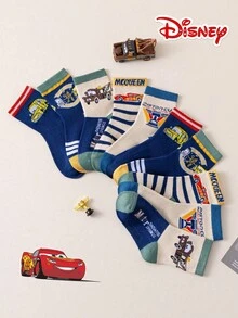 Disney 10/5 正品汽车圣诞节儿童袜子新年厚款礼品袜男童冬季袜子卡通汽车圣诞新年动画袜子男童袜子家居袜创意礼品袜儿童袜子