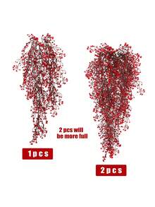 1pc Artificial Garland Durable Hanging Faux Greenery & Ivy With Vibrant Winter Colors For Christmas Thanksgiving Outdoor Indoor Home, Garden, Wedding, Farmhouse,Mantle & Table Centerpiece Decor