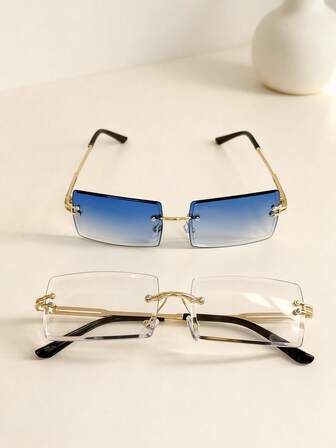 2 pezzi/set Occhiali di moda colorati, adatti per la vita quotidiana, uscite, feste, viaggi, tutte le stagioni