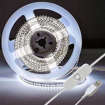 15meter/5meter USB LED Strip Lights, 5V LED, White/Warm White, With On/Off Button, Flexible USB Powered, Can Be Cutshortened, For Living Room, Bedroom, Kitchen, Cabinets, Entrance, Ceiling, For Halloween Decor