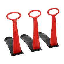 3-Pack HDPE Snow Scooters With Triple Track Base, 176LB Capacity & -22°F Cold Resistance, Foldable Ski Sleds For Kids 5+ - Red - View 11