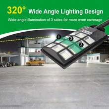 1200W Luz solar súper brillante 900000LM Luz de pared solar de ultra alta potencia para exteriores Iluminación de a prueba de agua Luz de jardín con sensor de movimiento Luz de patio, garaje y calle Foco