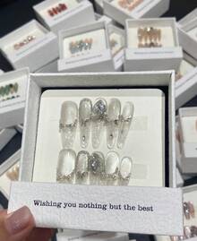24-Piece Nail Set, All Kinds Of Press-On Nails, Nail Art Supplies - Random Delivery 1 Piece, Halloween Nails,Christmas Nails,Press On Nails (Random Delivery),24 Pcs Pure Handmade Nail Art, Press-On Fake Nails, Almond Shaped Nails, Spring Nails, Summer Nails, Pink Nails, Polka Dot Nails, Full Coverage Nails, Cute Nails, Seasonal Nail Care, Home DIY Nails, Party Nails, Office Nails, Nail Art Supplies, Removable - Nhiều màu - Xem 7