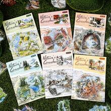 20 张/包复古山河主题贴纸，创意美学装饰贴纸，DIY 剪贴簿工艺材料，节日礼物，个性化文具用品