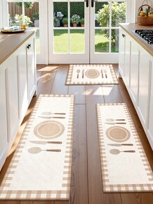 DAJIANG 1片加厚绒面舒适地垫，底部防滑，适用于玄关、厨房等场所，可机洗，易于清洁，家居装饰，适合节日、秋季、冬季、卧室等各种场合。 - 彩色 - 查看 3