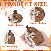 3 Pcs Fall Pumpkin Table Decor Rustic Pumpkin Block Wooden Signs Thanksgiving Wood Tiered Tray Decor Farmhouse Table Centerpiece Autumn Thanksgiving Home Office Decorations