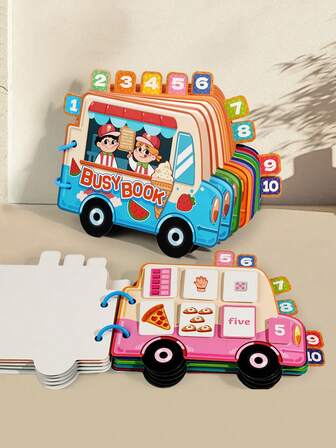 Car Themed Baby 1-10 Number Learning Quiet Book, Early Education Cognitive Toy