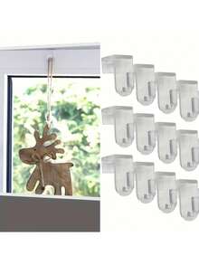 Cârlige transparente pentru perdele de fereastră cu grosime maximă de 17 mm/0,67", cârlige pentru coroane, cârlige practice pentru decorul casei, potrivite pentru agățarea perdelelor, perdelelor de duș, coroanelor, ghirlandelor - Multicolor - Vizualizare 9