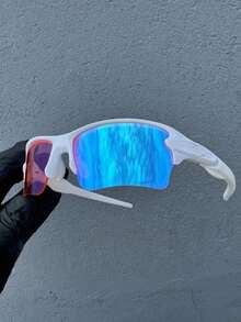 Sunglasses For Bike Running Cycling Beach Tennis Beach Volleyball Men's And Women's - Flak-todo branco com prisma - Xem 3