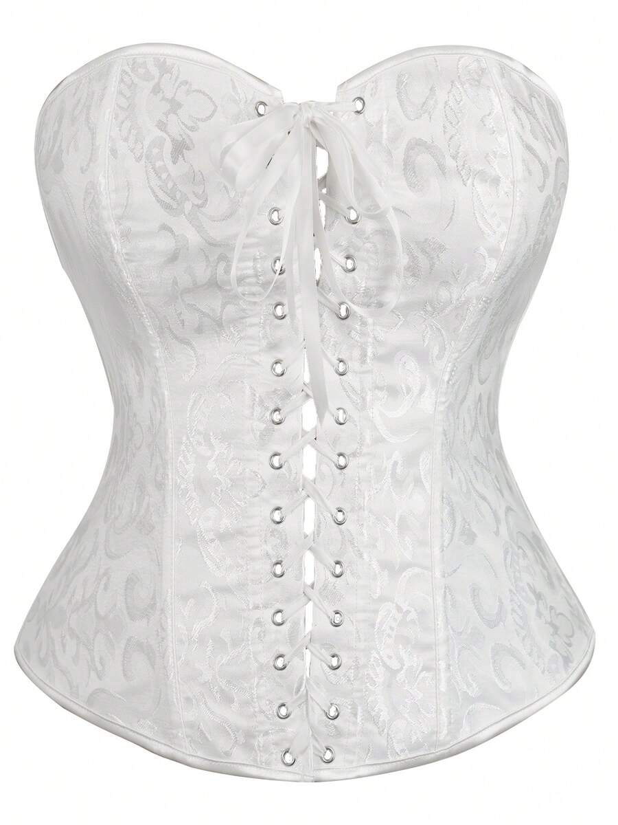 Women's Plus Size Body Shaping Tops, Women's Corsets, Halloween Dresses, Christmas Costumes, Holiday Parties - White - View 1