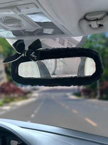 1pc Plush Rearview Mirror Cover, Protective Rearview Mirror Decoration Cover, Anti-Collision Protection Cover For Car - Multicolor - View 3