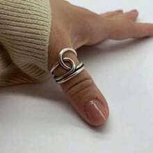 Europe And The United States Nostalgia Irregular Design Large Silver Cross Buckle Thumb Ring Ladies Fashion Jewelry - Bạc - Xem 2