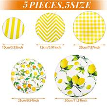 5/10 Pieces Bowl Covers Reusable In 5 Size Stretch Cloth Fabric Elastic Food Storage Bread Lids For Food, Fruits, Leftover (Summer Style) - Multicolor - View 8