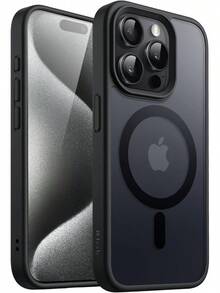 JETech Funda Magnética para 15 Pro 6.1 Pulgadas Compatible con, Carcasa Translúcida Mate Trasera Fina Antigolpes (Negro) - Verde Oscuro - Ver 7