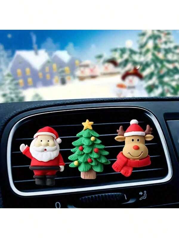 1pc ABS Christmas Santa Claus Car Air Vent Clip - Holiday Car Interior Decor Air Freshener (Slightly Imperfect, Please Understand)