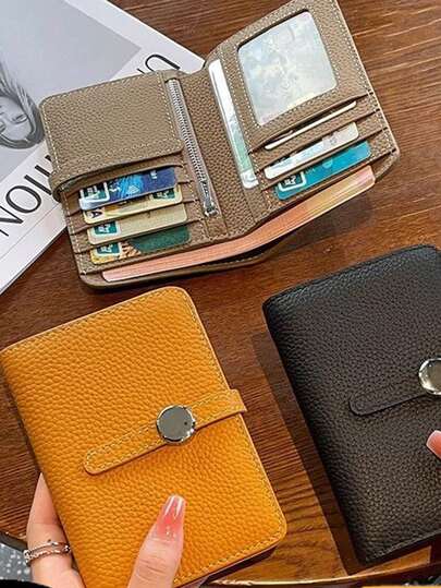 Damen Echtleder Geldbörse mit Klappe | Großes Fassungsvermögen, Vintage Design mit Druckknopfverschluss, mehrere Kartenfächer & Handytasche, leicht für den täglichen Gebrauch & besondere Anlässe