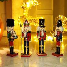 Wooden Nutcracker Ornaments Christmas Decoration Figures Puppet Home Decor (12 Inch) (Sword)Christmas - Gươm - Xem 4