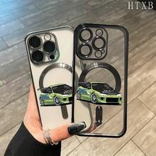 Teléfono con lente integral con diseño de coche de carreras verde, chapado magnético, compatible con carga inalámbrica magnética y compatible con phone 16 Pro Max, 16, 15 Pro, 14, 14 Plus/14 Pro Max, 13, 13 Pro, 12 Pro, 11/11 Pro y la serie Pro. ¡Ideal para regalar a amigos, en cumpleaños y en fiestas! - Dorado - Ver 8