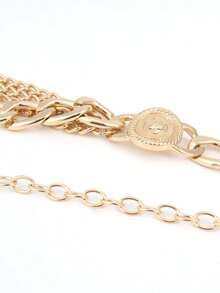 Fashionable Personalized Tassel Multi-Layer Metal Waist Chain Dress Decorative Belt - Gold - View 3