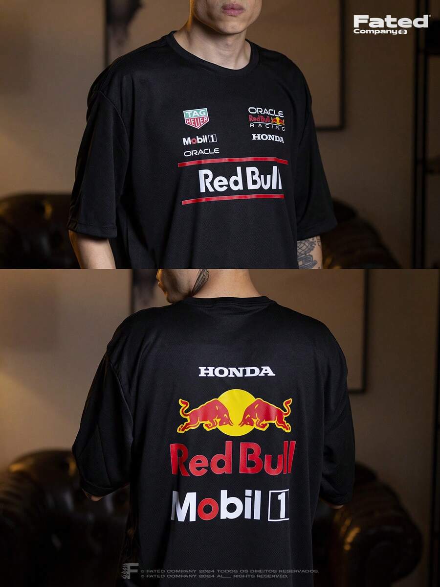 F1 Red Bull 2025 Unisex Dry-Fit T-Shirt, Training, Fitness And Gym - Fated Racing Collection - Negro - Ver 1