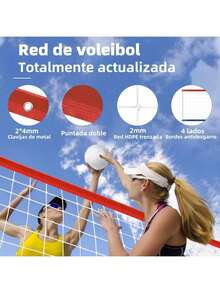 DOTISA Red de Voleibol Profesional: Red de Voleibol Portatil Resistente de 32 x 3 pies con Bolsa de Transporte,para ParaInterior,Exterior,Partido,Playa,Alberca ﻿ - 1 - Ver 1