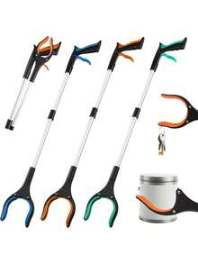 Aluminum Alloy Trash Picker Grabber Tool With 360° Rotating Claw - Heavy Duty Telescopic Reacher, Suitable For Elderly, Household And Cleaning - Multicolor - View 2