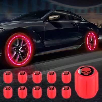 10pcs/20pcs Illuminated Tire Valve Caps To Prevent Flat Tires, Suitable For Cars, Motorcycles, Bicycles And Trucks, Providing A Stylish Look. Suitable For Most Cars/SUV, And Other Vehicles.