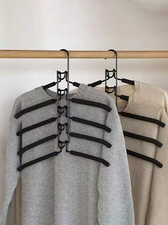 1 st. kraftig platsbesparande klädgalge, 5-i-1 flerskiktad metallskumfylld galge med polerad yta, garderobsförvaring och organisation, platsbesparande kläd-/byxgalge, metallgalge för organisering och förvaring, perfekt för rockar, tröjor, kostymer och t-shirts, galgar, måsten för studenthem, högskolestudenter, hemorganisering