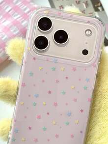 Casing Ponsel Mengkilap dengan Motif Bintang Warna-warni yang Lucu, Kompatibel dengan iPhone 17 Pro Max 16 Pro Max 15 Pro Max 17Pro 16Pro 15Pro 17 16 15 14 13 12. Pelindung Belakang yang Menawan. - Bintang Berwarna-warni - View 5