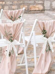 10/1件蕾丝蝴蝶结婚礼车椅派对装饰DIY，适用于蛋糕、糖果和礼品包装 - 彩色 - 查看 7