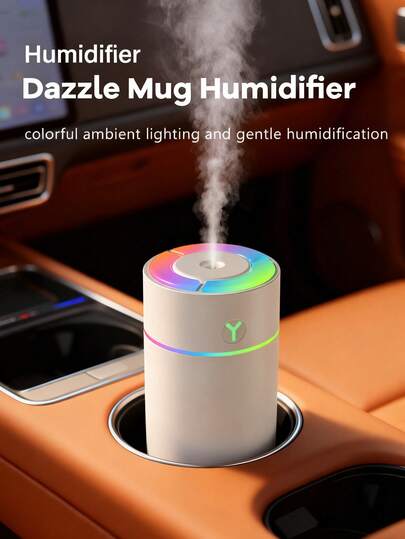 1 Stück 230ml Auto-Luftbefeuchter, Dual-Use für Auto & Schreibtisch, farbwechselndes romantisches Stimmungslicht, Weiß/Schwarz Farboptionen, Ultraschall-Befeuchtung, 2 Nebelarten, leiser Lufterfrischer, geeignet für Autos, Schlafzimmer, Büros, Wohnzimmer, 5 Arten von Aromatherapie-Ätherischen Ölen erhältlich.