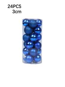 24个3厘米圣诞球套装，圣诞装饰球，圣诞树装饰，适用于婚礼、生日派对、节日装饰、圣诞派对、圣诞氛围装饰道具、圣诞装饰品、圣诞礼物、圣诞装饰、房间装饰、家居装饰、圣诞装饰品、家居圣诞礼物、圣诞装饰 - 彩色 - 查看 18