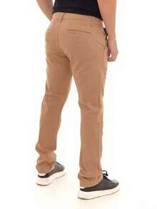 Men's Tailored Twill Trousers, Sporty Fine, Knife Pocket, Built-In Pocket - Camel - View 4