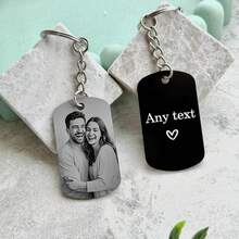 Personalized Engraved Stainless Steel Photo Keychain - Customized Family/Couple Photo Keepsake, Customizable Christmas Gift (For Him) - Multicolor - View 8