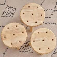 1pc Wooden Round/Square Cookie-Shaped Stool, Suitable For Entryway Shoe Bench, Living Room Decor Shelf, Plant Stand, Multi-Purpose Decoration