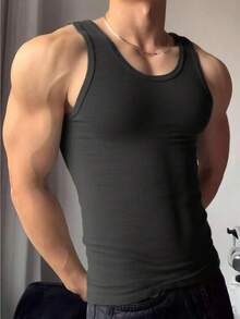 Men Thermal Underwear Vests - Dark Grey - View 3
