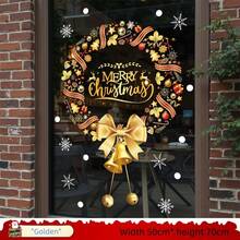 Calcomanía de corona de Navidad para decoración de ventanas y puertas de vidrio - Película PVC electrostática estacional, decoración de escena festiva sin adhesivo, de fácil aplicación y remoción, acento festivo versátil para el hogar