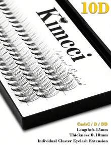 Ondine 60 簇/盒 10D 高品质假睫毛，厚度 0.10 毫米，卷曲度 C/D/DD，6-15 毫米，睫毛延长簇，单簇假睫毛化妆工具簇睫毛 DIY - 黑色 - 查看 4