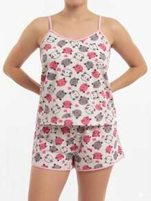 Kit 2 Baby Dolls Conforto do Verão – Pijamas Leves para Noites Fresquinhas - Multicolorido - Visão 4