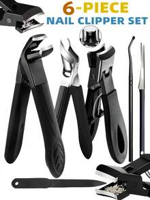 5pcs/Set Thick Toenail Clippers For Elderly - Wide Jaw Large Toe Nail Scissors, Suitable For Thick Ingrown Nails And Pedicure, Professional Sharp Heavy Duty Nail Clipper, Professional Manicure Care Set, Unisex Travel Kit, Great Gift For Friends, Boyfriends And Parents, Ideal For Halloween, Christmas