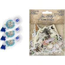 62207 Tombow Mono Repuestos de Cinta Adhesiva Permanente, Paquete de 3 + Tim Holtz Advantus EPHEMERA SNIPPETS ID FIELDNOTES, nosotros: talla única, notas de campo - Cinta Adhesiva + Notas de campo - Ver 7