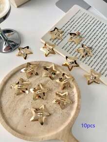 10/20/30/40/50/100pcs European & American Popular Five-Pointed Star BB Hair Clips, Cute & Bangs Clips, Star Hair Accessories Side Clips, Hair Clips Claw