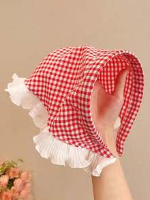 1pc Kids Girls Plaid Headband, Colorful Lace Edge Anti- Bandana Scarf, Versatile Hair Accessories For Toddler Girls - Multicolor - View 8